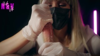 Nurse’s Teasing POV Handjob: Latex Gloves, Double Cumshot, and Eye Contact